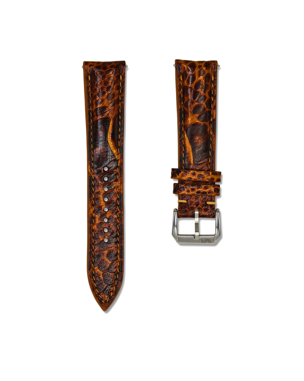 Tiger's Eye Bespoke Ostrich Shin Leather Watch Strap 18mm