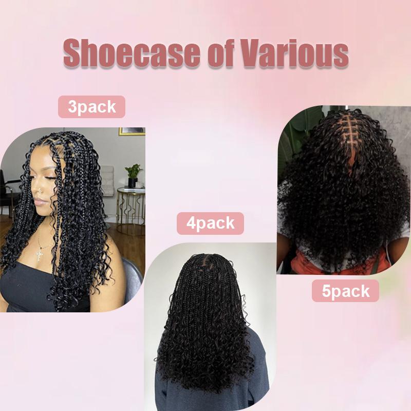 StariaHair Deep Wave Feather Crochet Human Hair Premium Pre-Looped Extension for Boho Braids