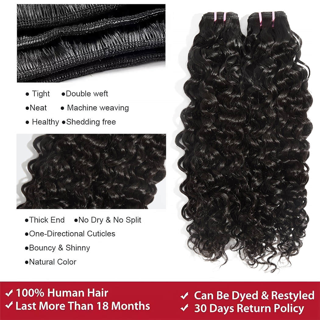 StariaHair 14-30 Inches Natural Wave Raw Vietnam Hair Bundles #1B