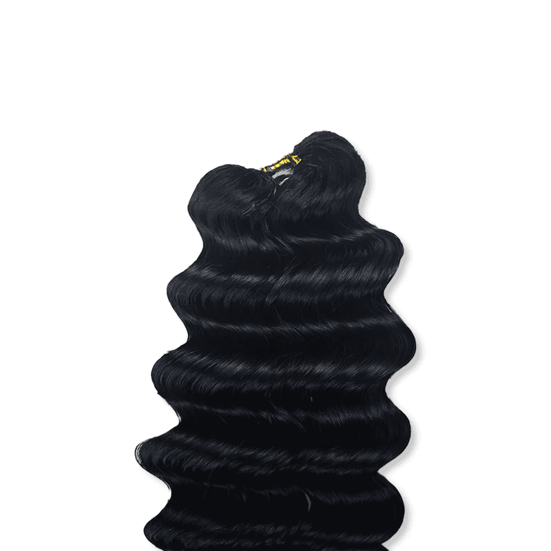 StariaHair Deep Wave Feather Crochet Human Hair Premium Pre-Looped Extension for Boho Braids