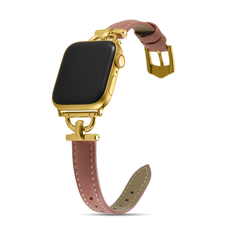 Apple Watch Leather Slim Strap Series 11/10/9/8/7/6/5/4/ SE / Ultra 1/2/3