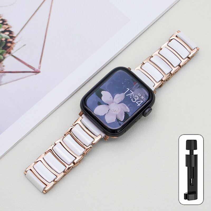 Apple Watch Ceramics+Steel Bracelet/Band Series 11/10/9/8/7/6/5/4/ SE / Ultra 1/2/3