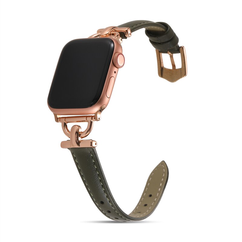 Apple Watch Leather Slim Strap Series 11/10/9/8/7/6/5/4/ SE / Ultra 1/2/3