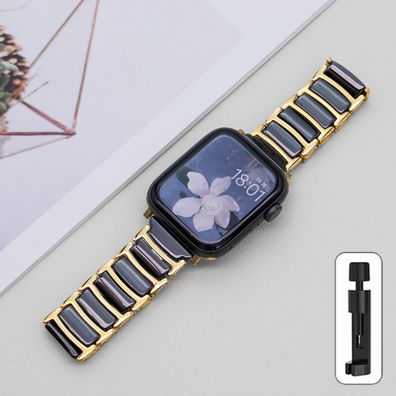 Apple Watch Ceramics+Steel Bracelet/Band Series 11/10/9/8/7/6/5/4/ SE / Ultra 1/2/3