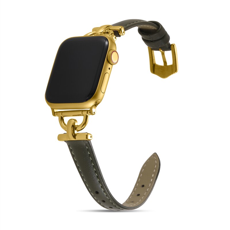 Apple Watch Leather Slim Strap Series 11/10/9/8/7/6/5/4/ SE / Ultra 1/2/3