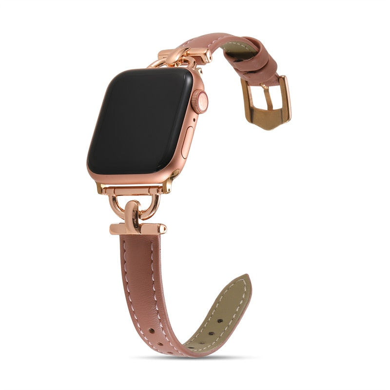 Apple Watch Leather Slim Strap Series 11/10/9/8/7/6/5/4/ SE / Ultra 1/2/3