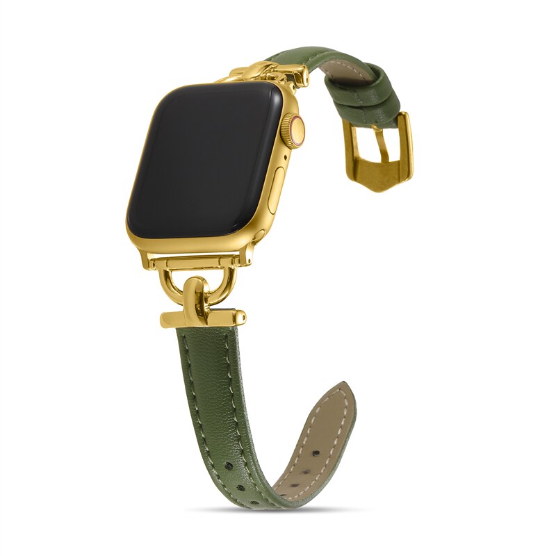 Apple Watch Leather Slim Strap Series 11/10/9/8/7/6/5/4/ SE / Ultra 1/2/3