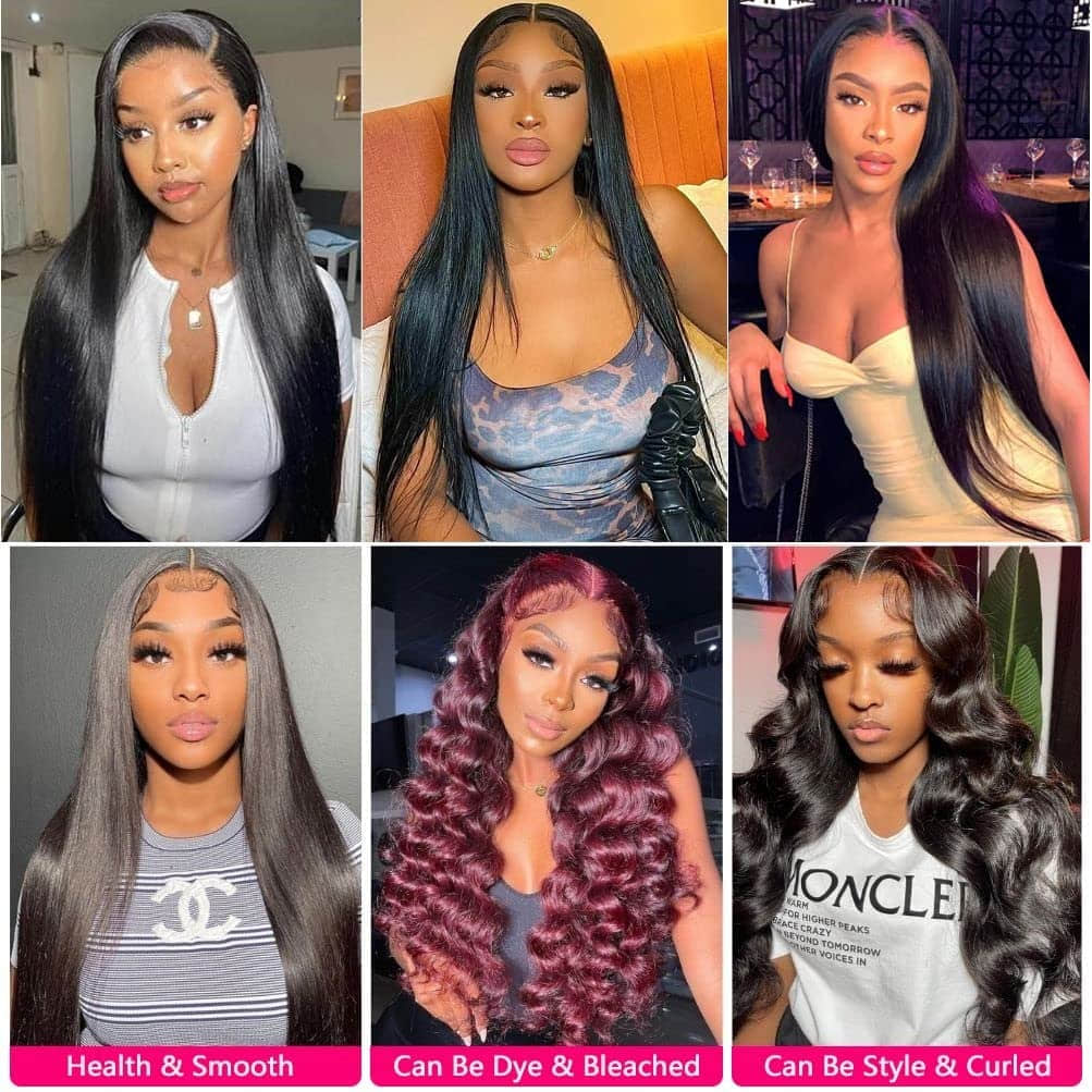 StariaHair 10-30 Inch Straight Brazilian Virgin Hair Bundles #1B