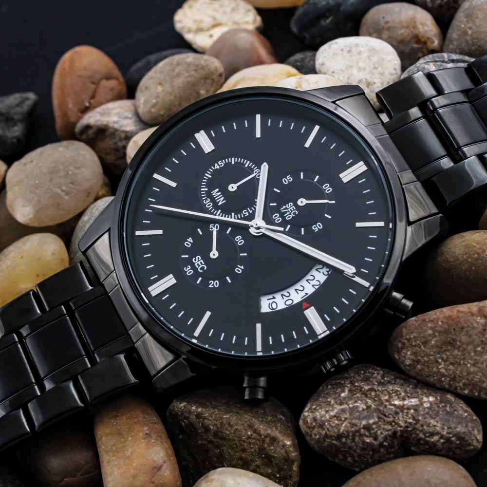 Still Here. Still Ticking. Engraved Chronograph Watch | Epilepsy Awareness Gift