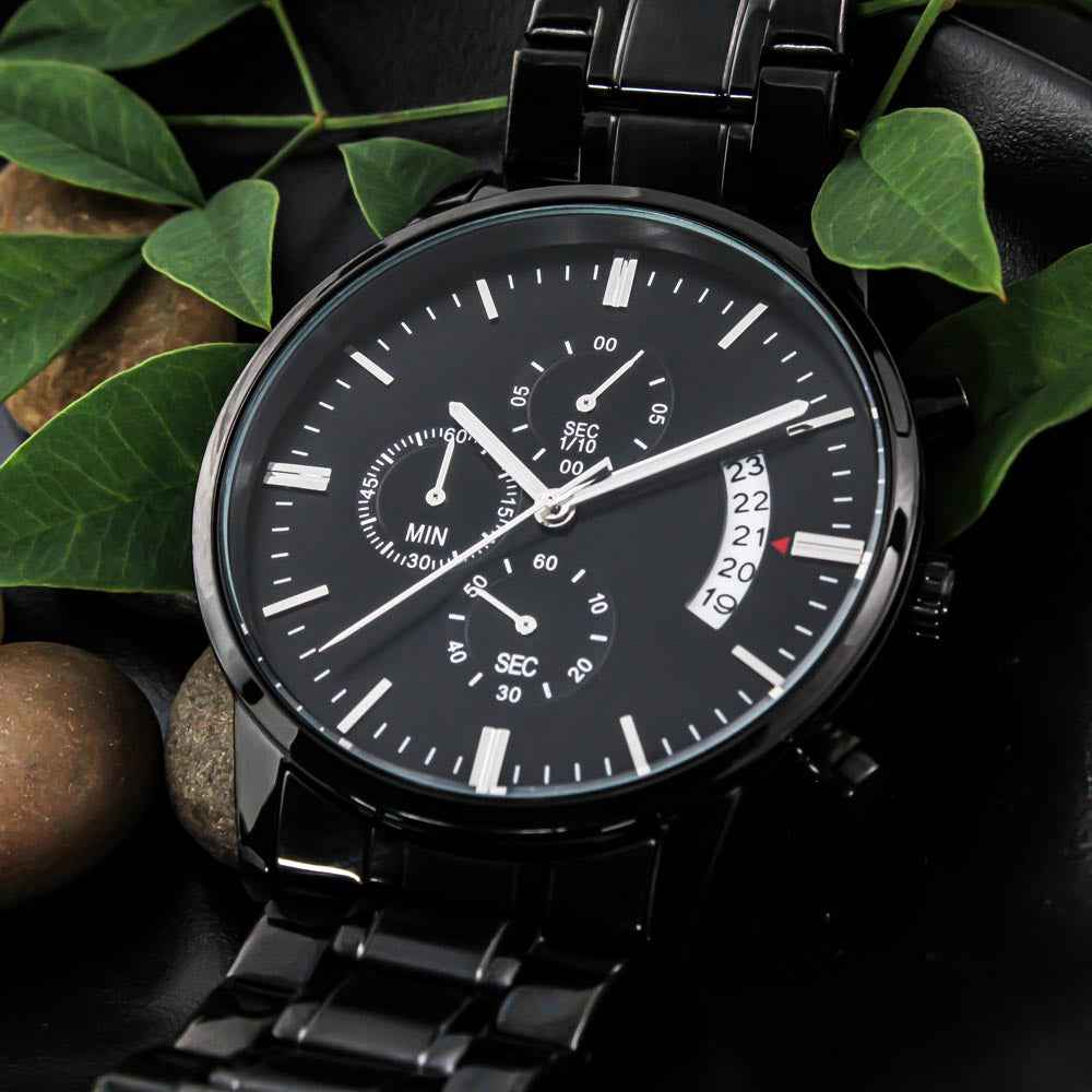 Still Here. Still Ticking. Engraved Chronograph Watch | Epilepsy Awareness Gift