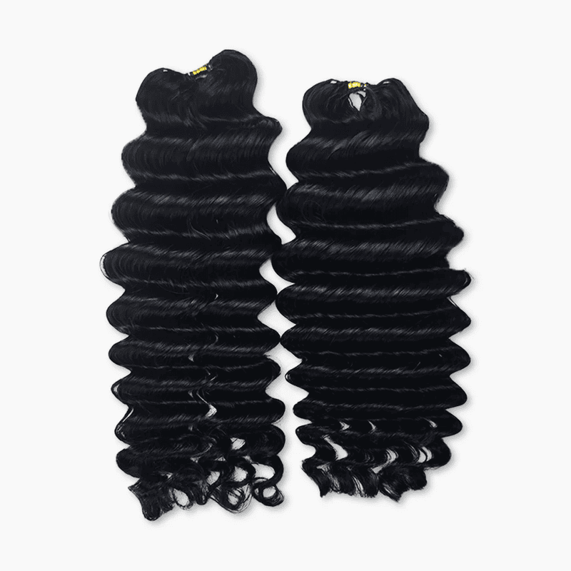 StariaHair Deep Wave Feather Crochet Human Hair Premium Pre-Looped Extension for Boho Braids