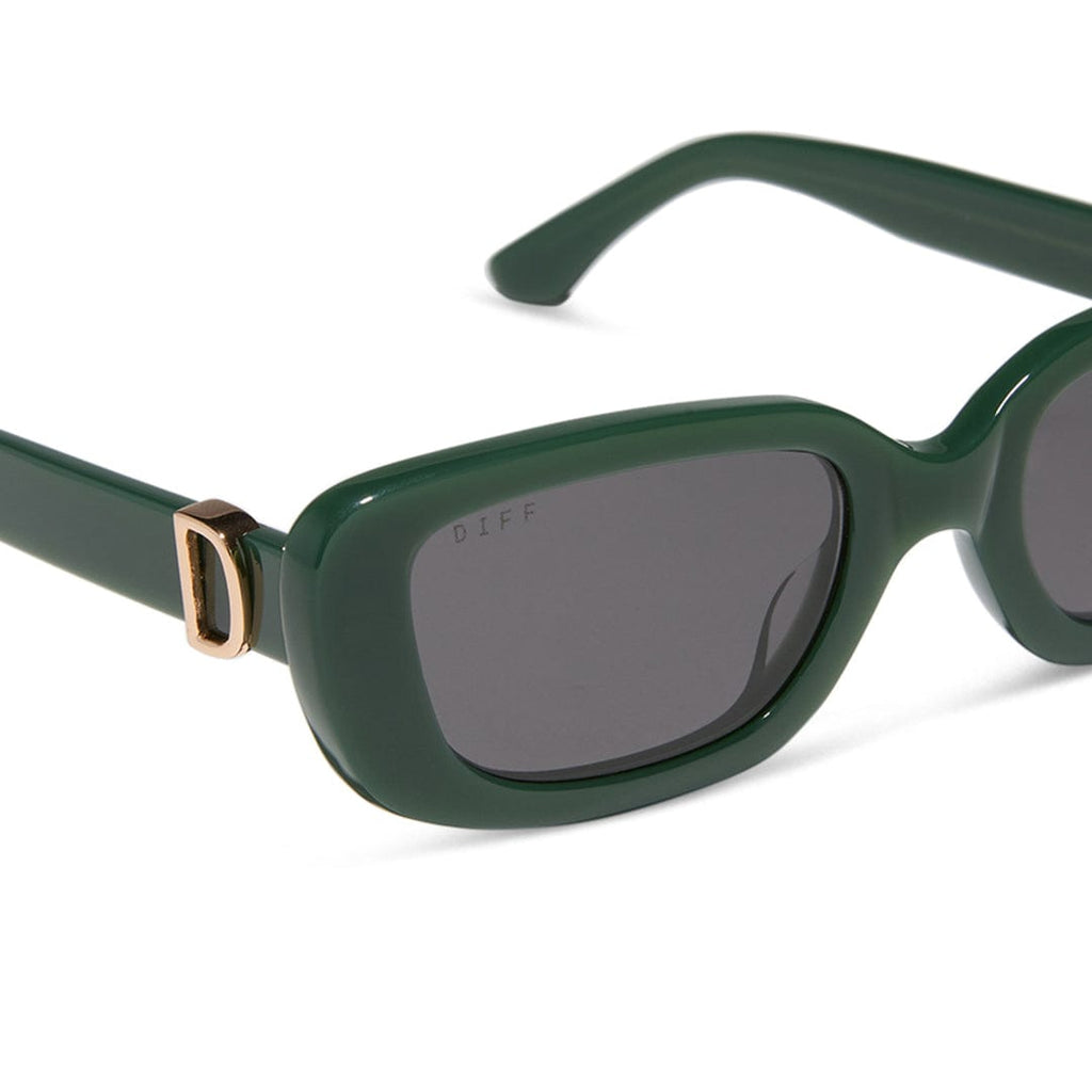 Daphne by DIFF Polarized Sunglasses in Fairway Green Angled View