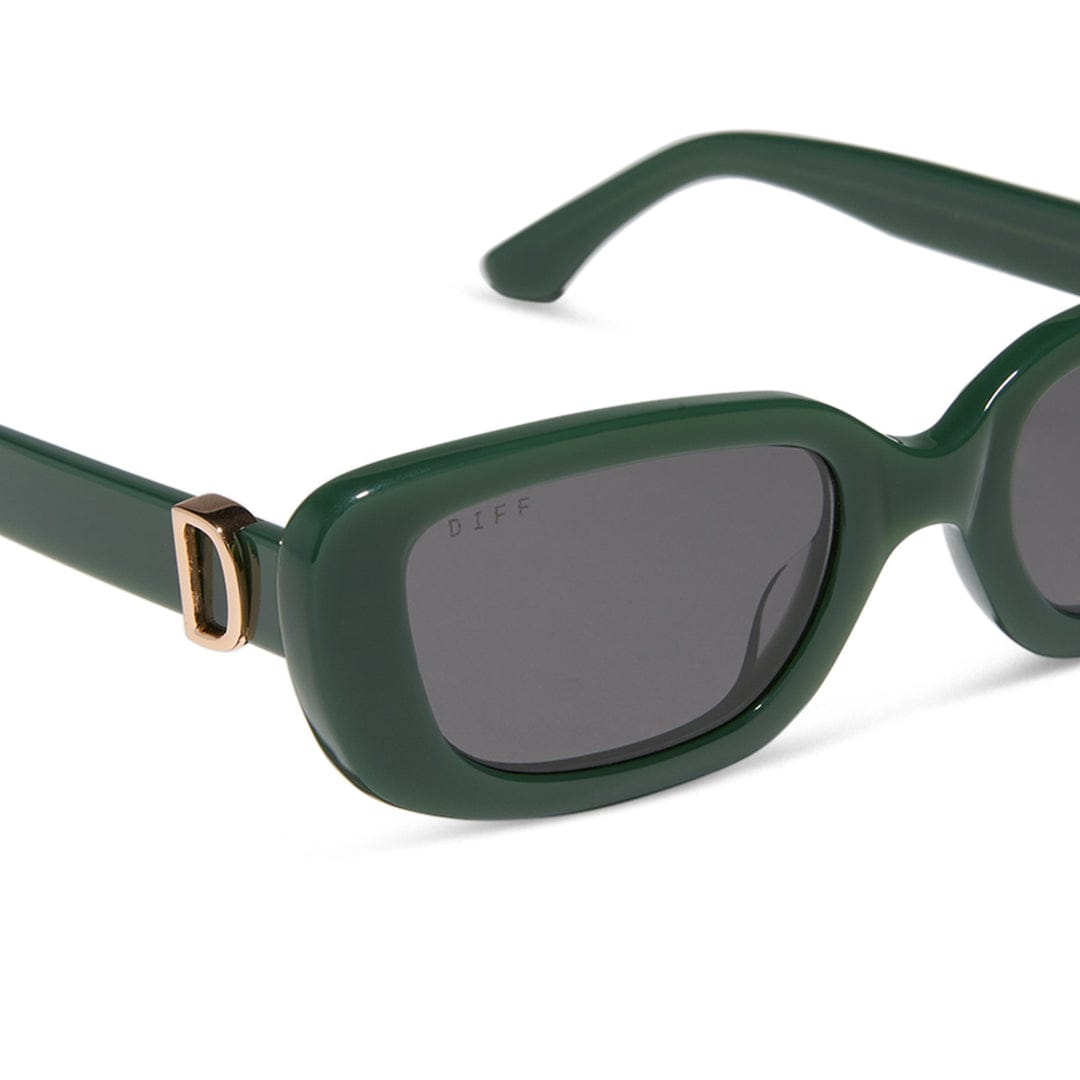 Daphne by DIFF Polarized Sunglasses in Fairway Green Angled View