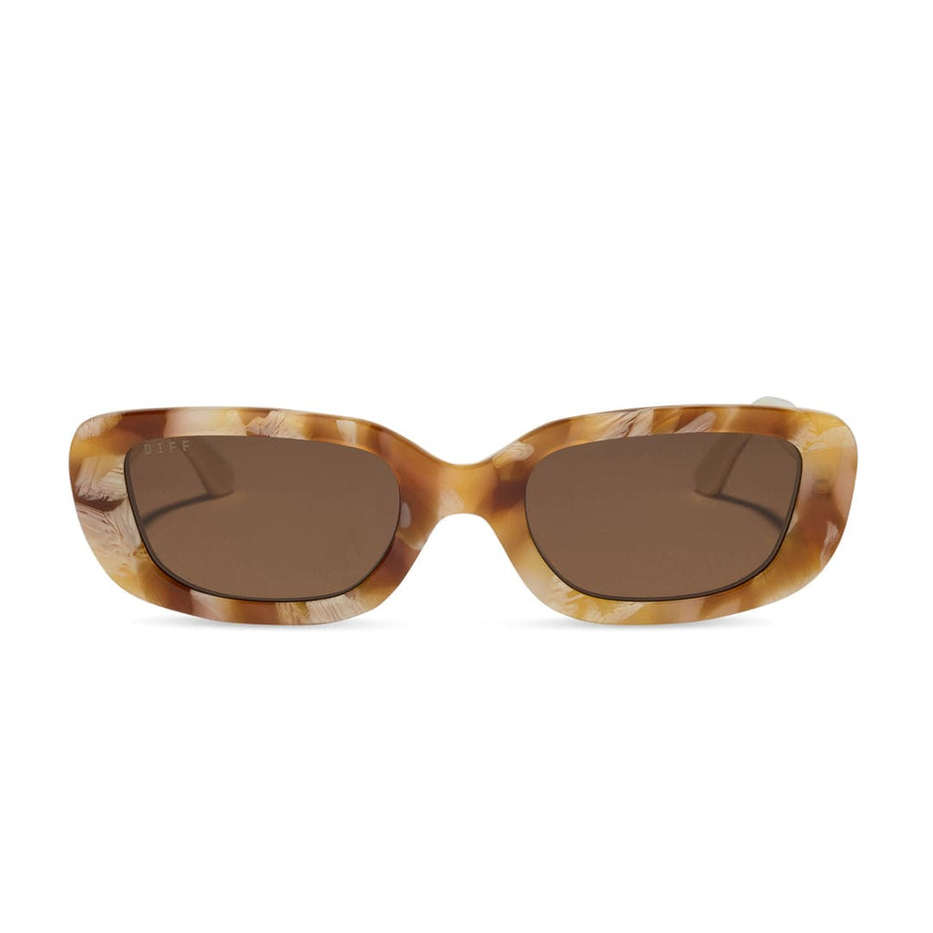 Daphne by DIFF Polarized Sunglasses in Gilded Tort Courtside Ivory