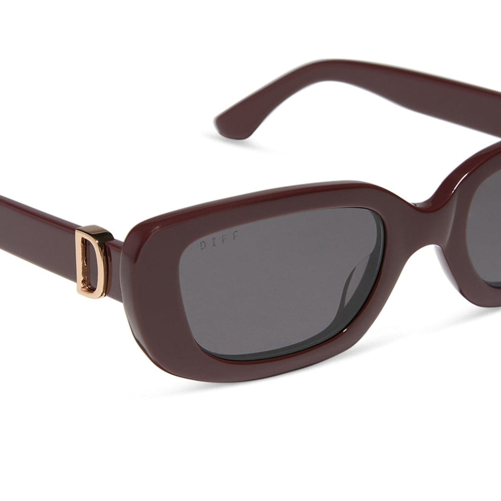 Daphne by DIFF Polarized Sunglasses in Rugby Red Angled View