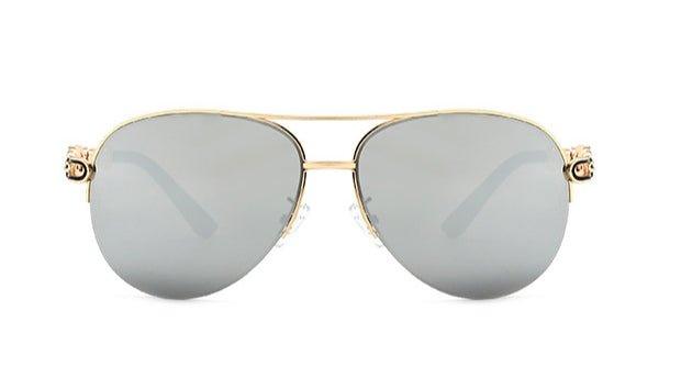 MAC140 Metal Fashion Sunglasses with water silver mirrored lenses and gold frame