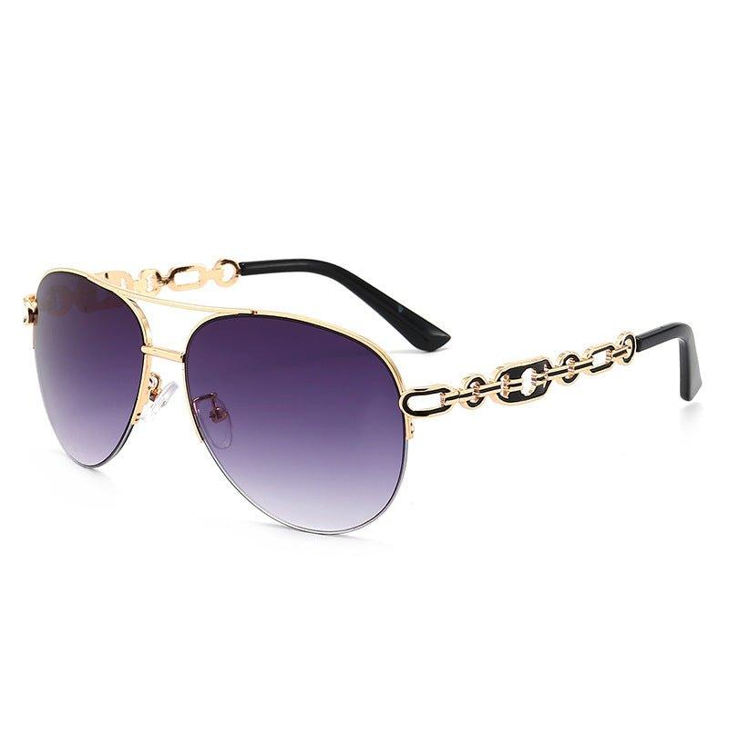 MAC140 Metal Fashion Sunglasses with light green gradient lenses