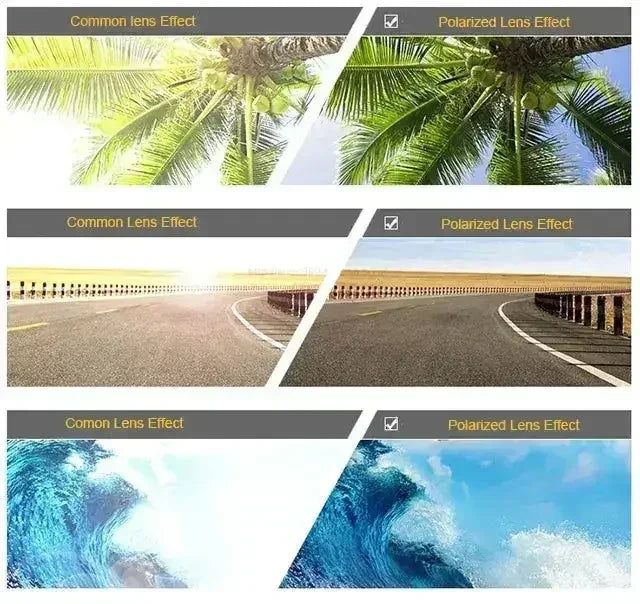 Polarized vs non-polarized lens glare reduction comparison chart