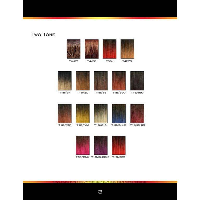 Unique's Human Hair Romance Curl 14 Inch Color Chart - Two-Tone Ombre Swatches