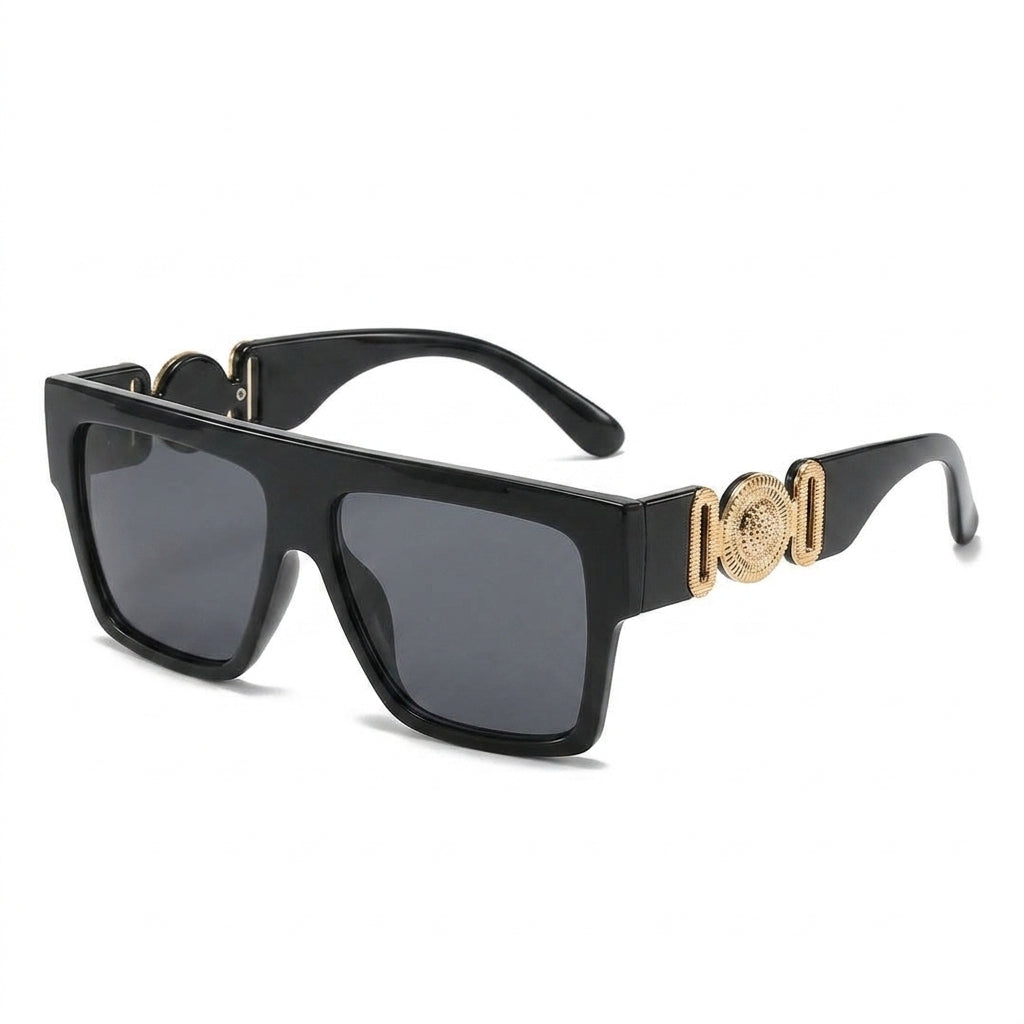 Oversized Flat Top Square Sunglasses Pure White Studio Main View