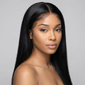 StariaHair 5x5 HD Lace Closure Straight #1B on Model