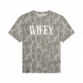 Wifey T-Shirt in Mossy Oak Bottomland Camo Flat Lay
