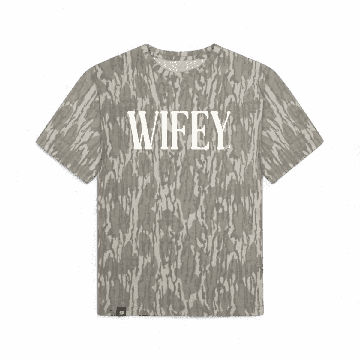 Wifey T-Shirt in Mossy Oak Bottomland Camo Flat Lay