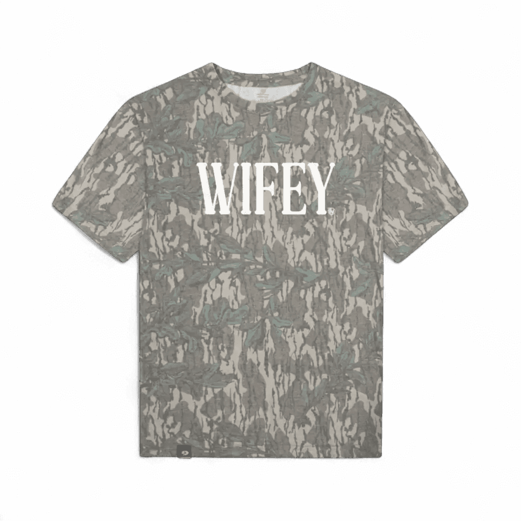 Wifey T-Shirt in Mossy Oak Greenleaf Camo Pattern